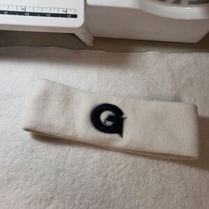 Cream Knit Headband with Navy 'G' Patch